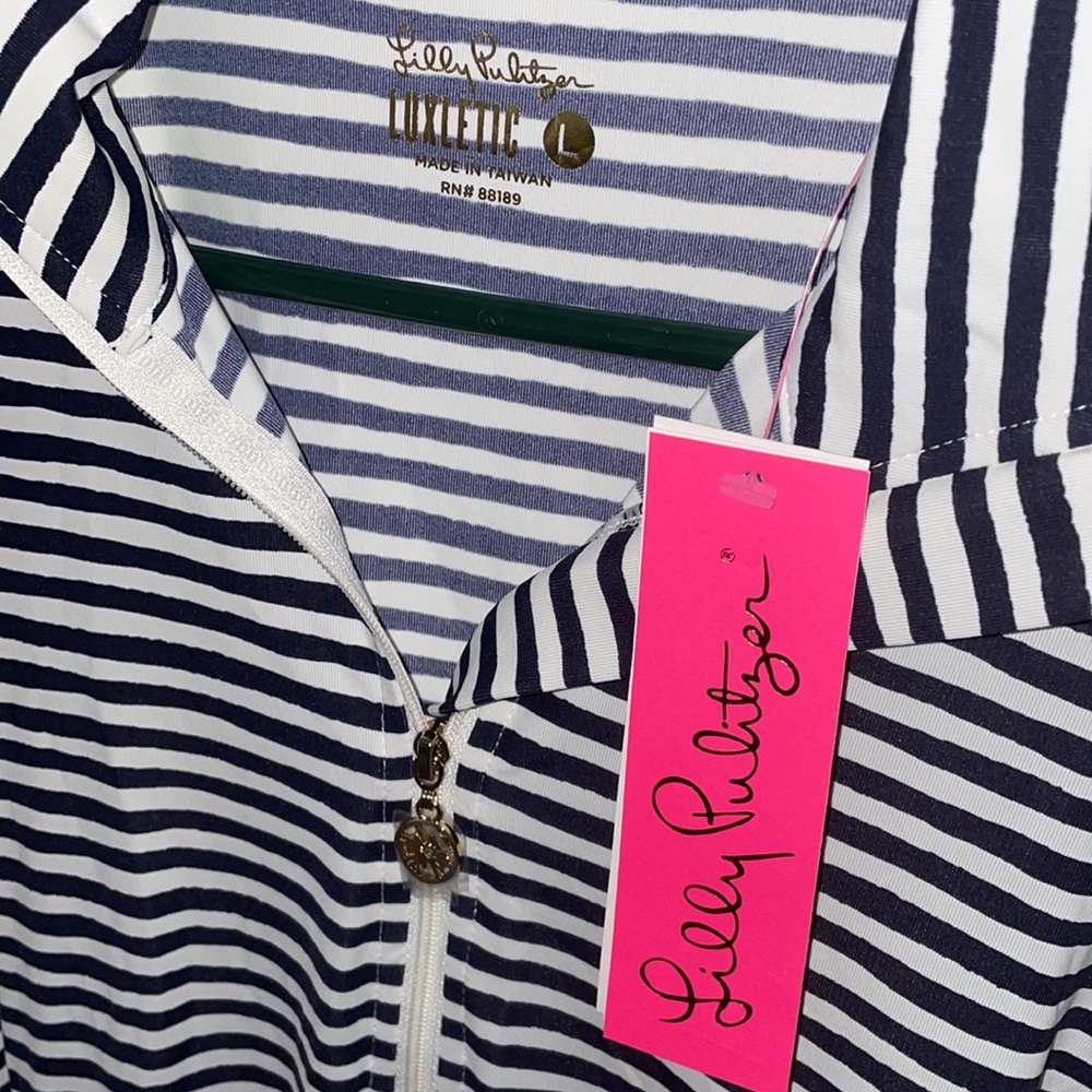 Lilly Pulitzer Justine Half-Zip UPF 50+ Stripe - Picture 7 of 8